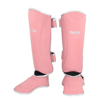 RAJA Boxing Shin Guard Genuine Leather Leg Instep Protection Pads MMA Men Martial Arts Kicking Sparring Training Gear BJJ Karate