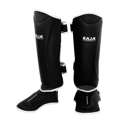 RAJA Boxing Shin Guard Genuine Leather Leg Instep Protection Pads MMA Men Martial Arts Kicking Sparring Training Gear BJJ Karate
