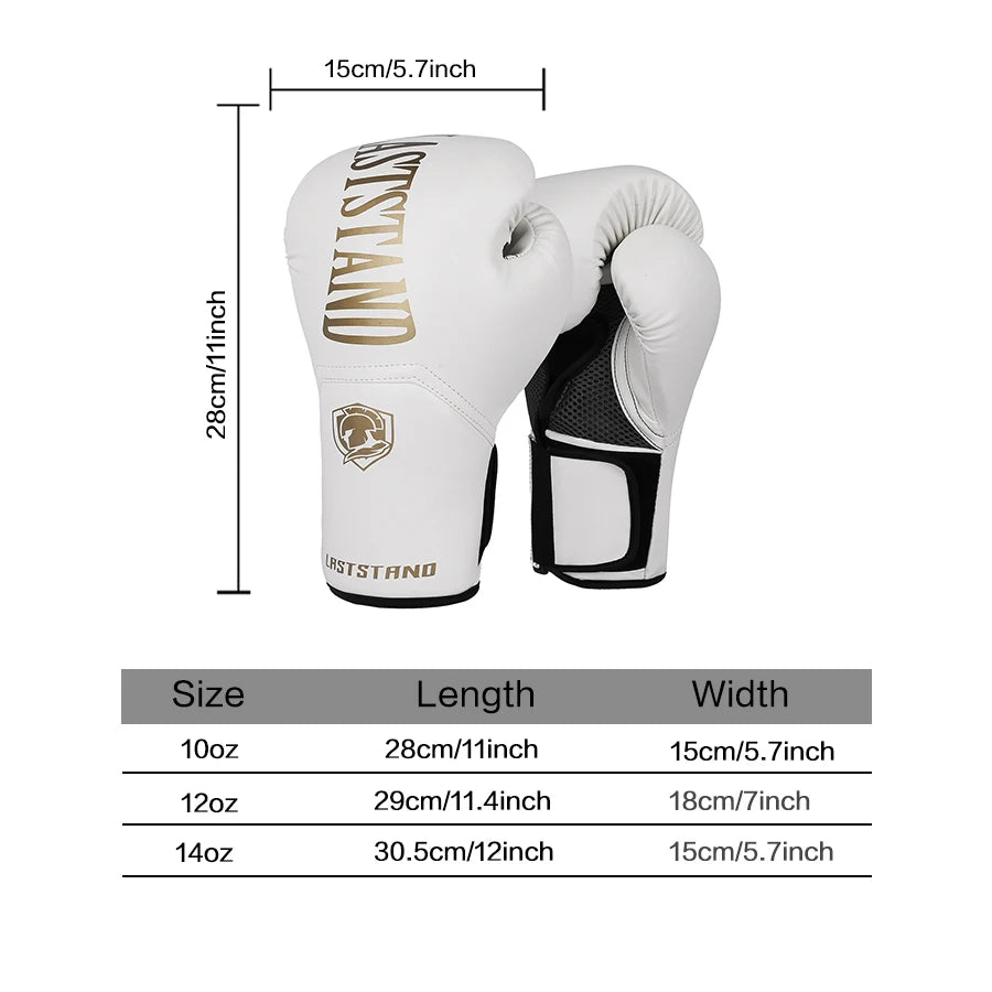 LASTSTAND Men Women 8 10 12 14 16oz Boxing Gloves PU Leather Muay Thai MMA Profession Kickboxing Adults Sandbag Training Gloves
