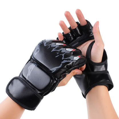 Adult Professional Boxing Gloves Sandbag Training Gloves Taekwondo Martial Arts Sanda Muay Thai MMA Kickboxing Half Finger Glove