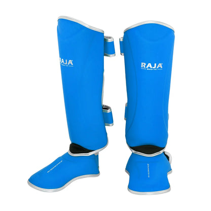 RAJA Boxing Shin Guard Genuine Leather Leg Instep Protection Pads MMA Men Martial Arts Kicking Sparring Training Gear BJJ Karate
